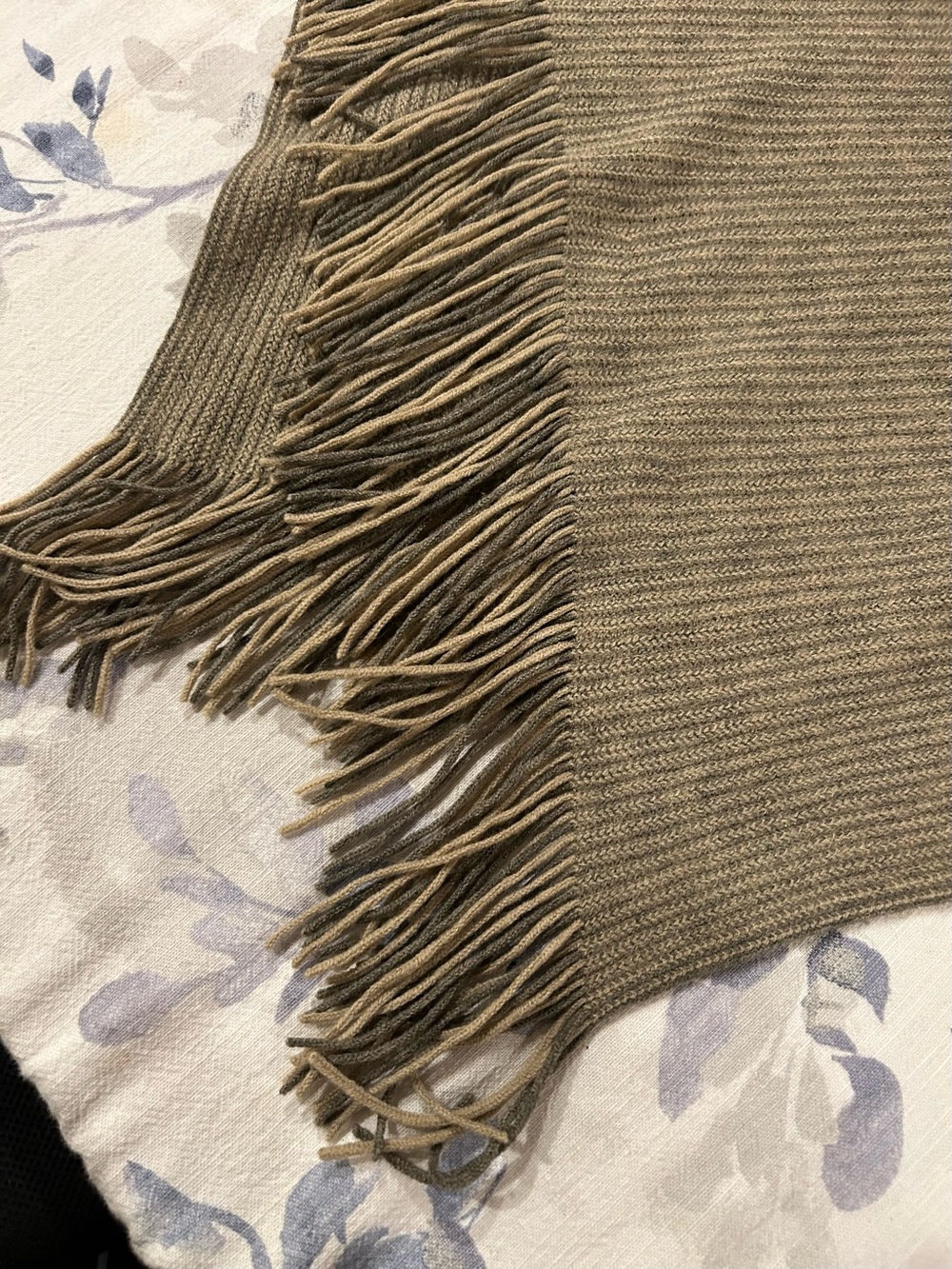 Steve Madden Olive Fringe Knit Poncho - Picture 7 of 7